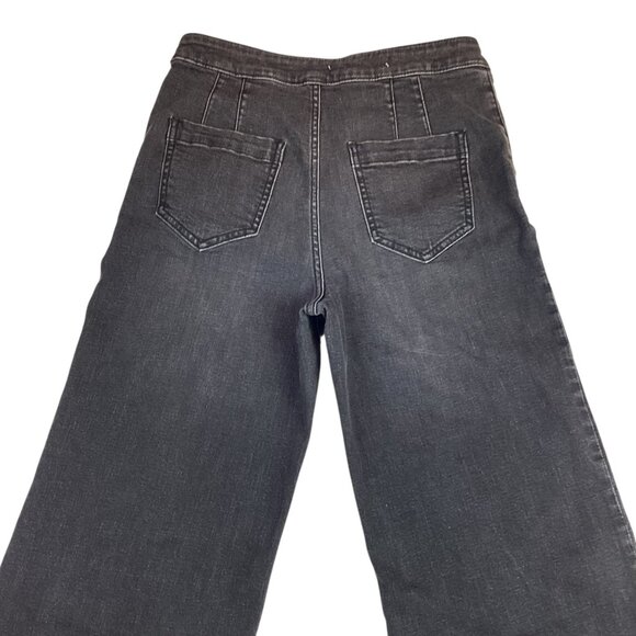 Pilcro & The Letterpress Anthropologie Womens 29 Button-Fly Wide Leg Jeans Black - Picture 9 of 15